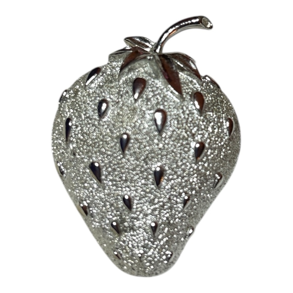 Vintage 1970's Sarah Coventry Silver Strawberry Ice Brooch Pin JB4